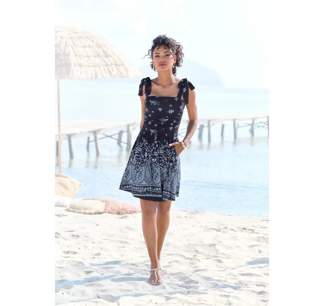LASCANA Minikleid mit Trägern zum binden