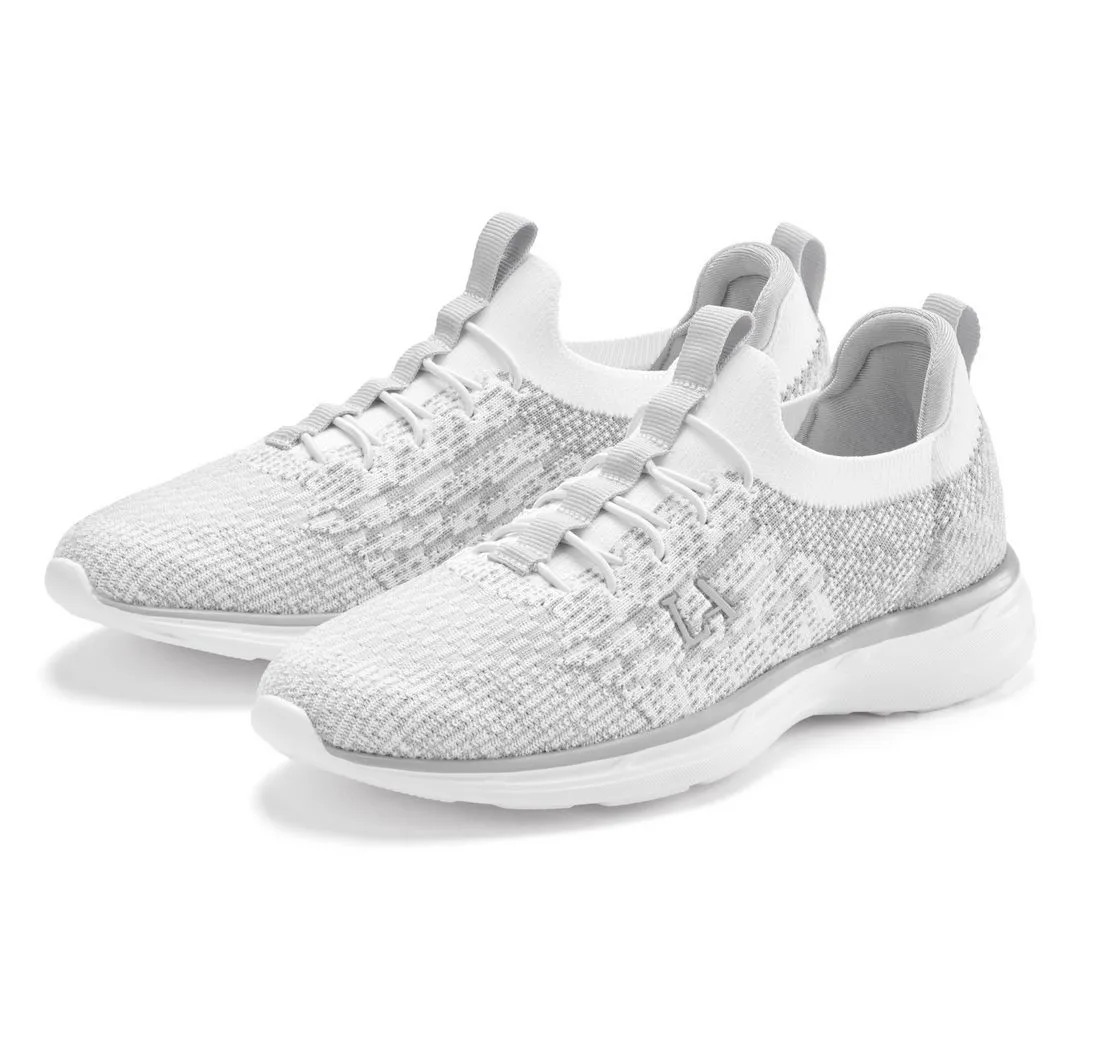 LASCANA Slipper, Halbschuh, Sneaker bequem zum Reinschlüpfen mit elastischen Schnürbändern Unisex VEGAN