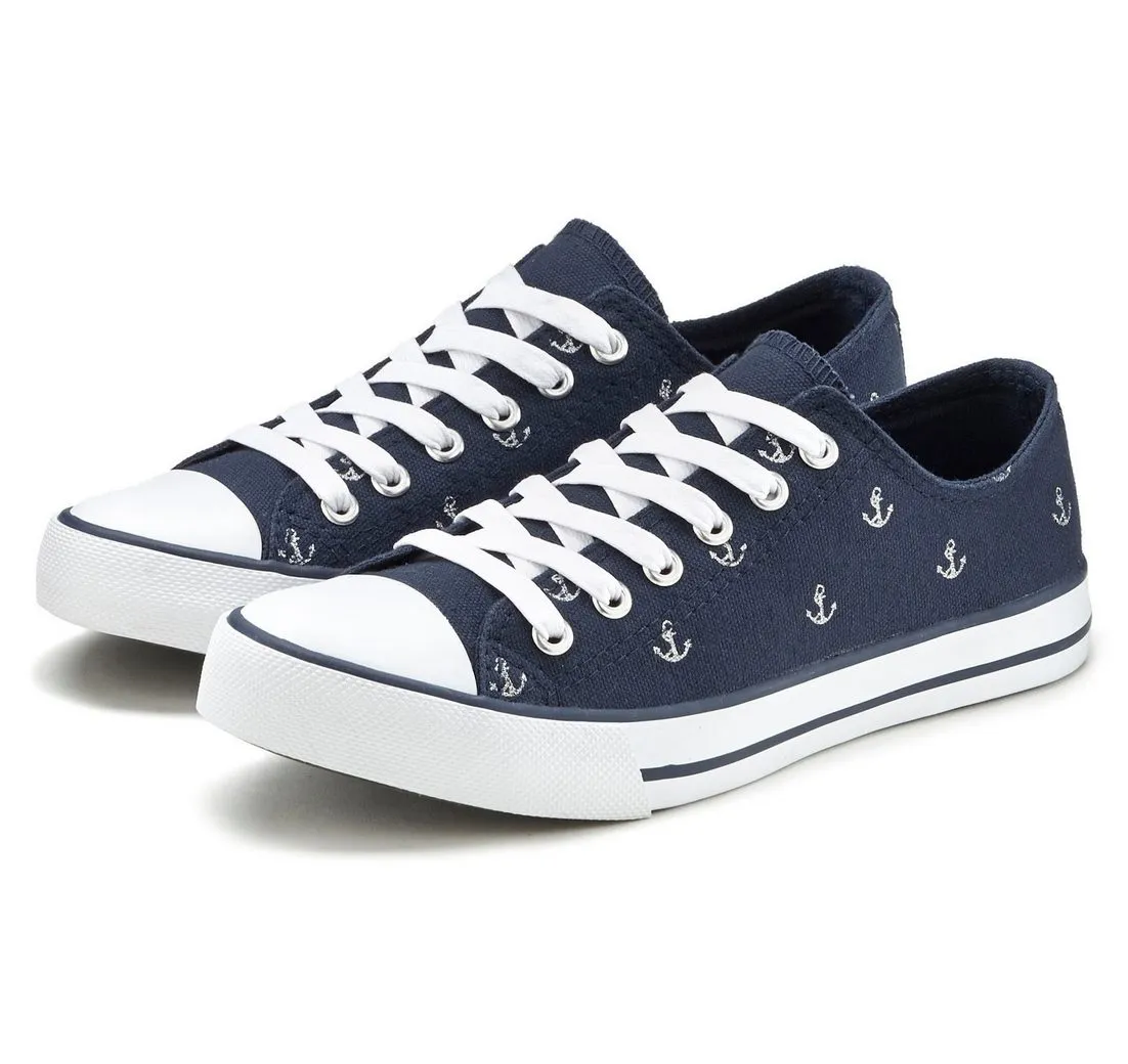 LASCANA Sneaker mit Ankerprint, Schnürhalbschuh, Freizeitschuh