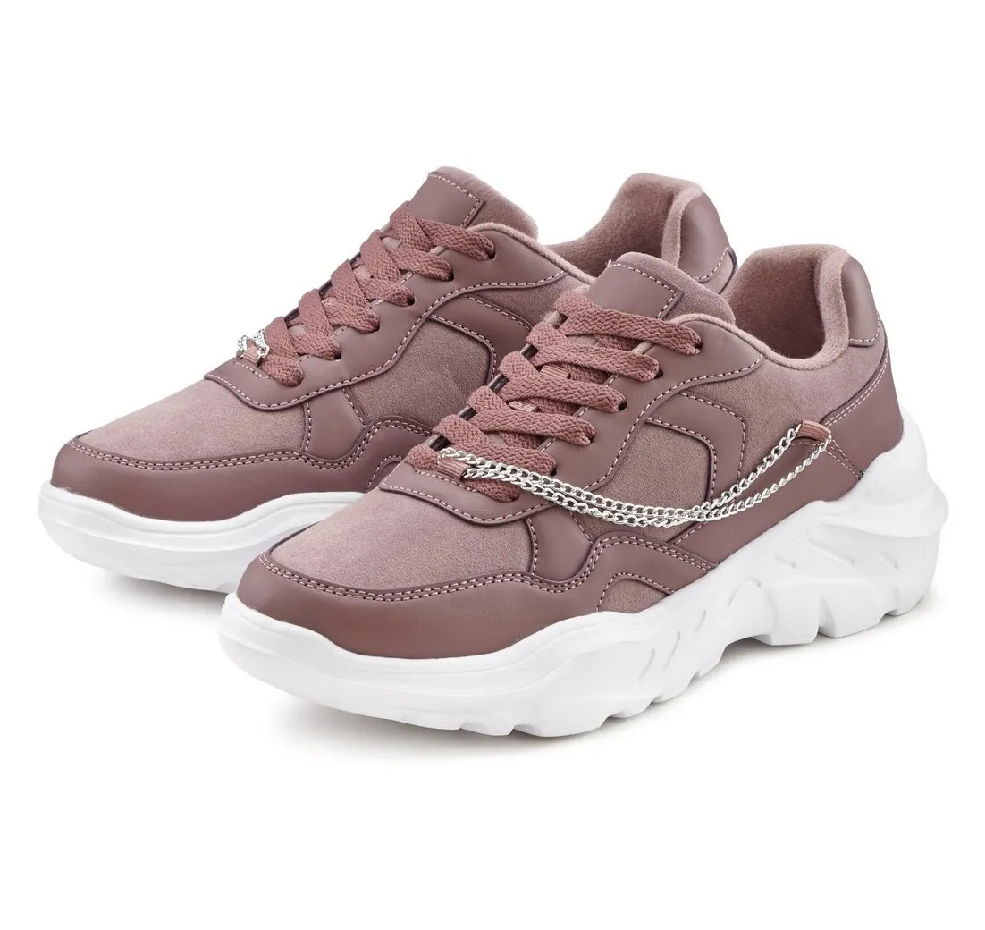 LASCANA Sneaker mit Chunky-Sohle & Ketten, Schnürhalbschuhe, Freizeitschuhe VEGAN