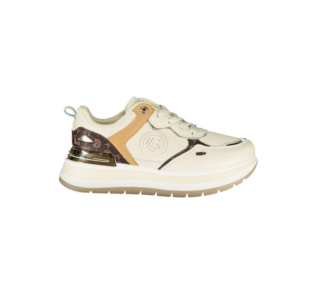 LAURA BIAGIOTTI Sneaker Beige Damensneaker aus Leder mit Kontrastdetails
