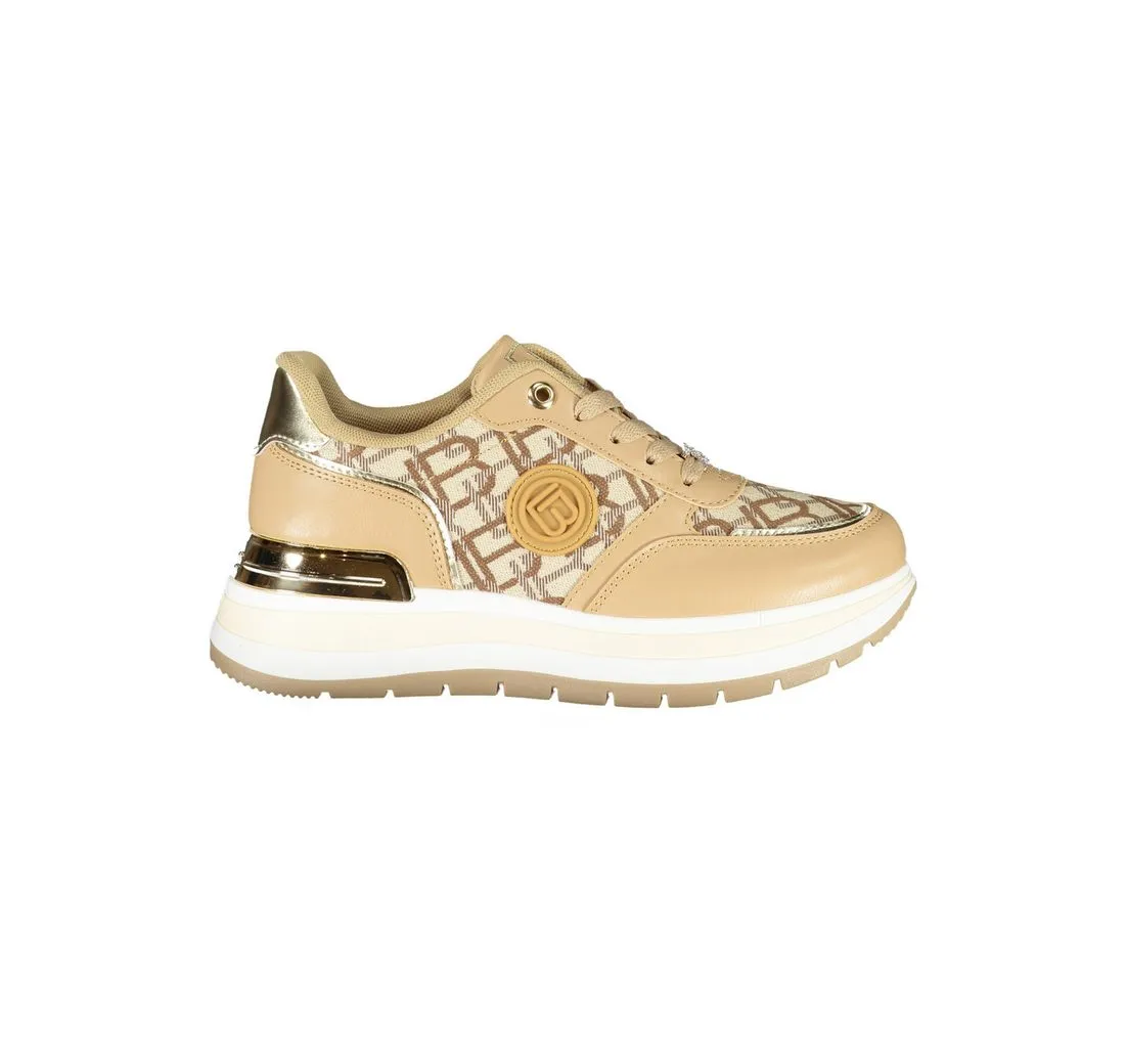 LAURA BIAGIOTTI Sneaker Elegante Beige Damen-Sneaker aus Leder mit Kontrast