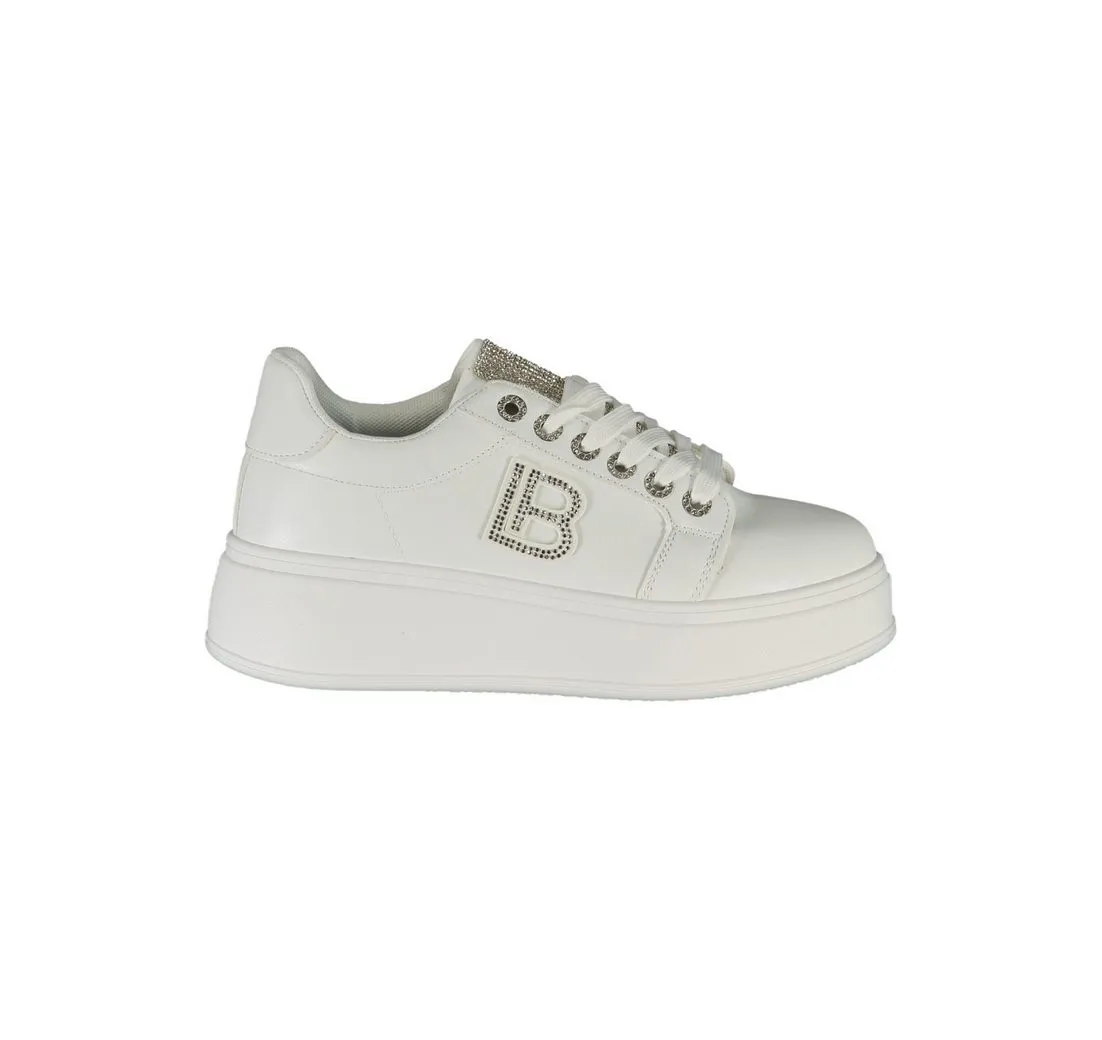 LAURA BIAGIOTTI Sneaker Eleganter Damen-Sneaker: Weißes Leder, Strass & 4