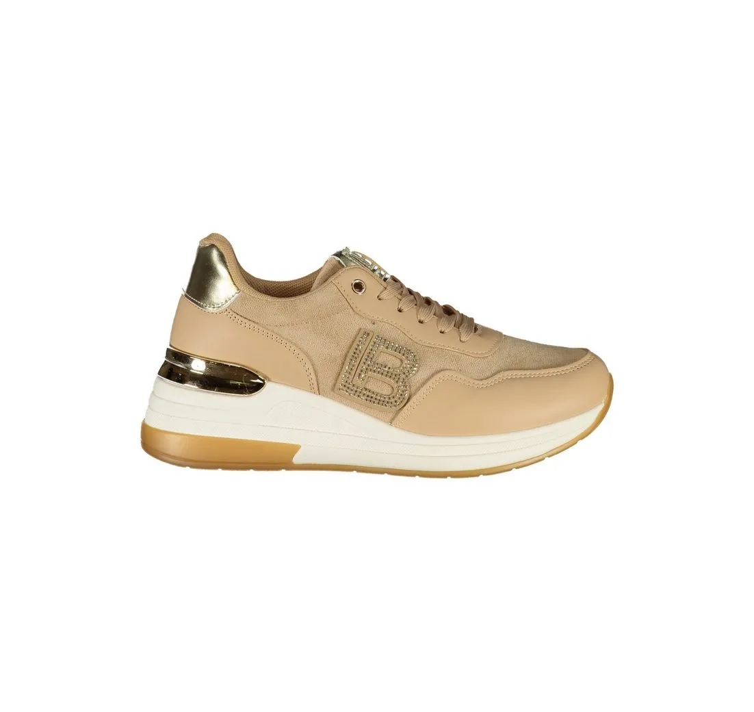 LAURA BIAGIOTTI Sneaker Eleganter Damensneaker Beige mit Strass & Stickerei