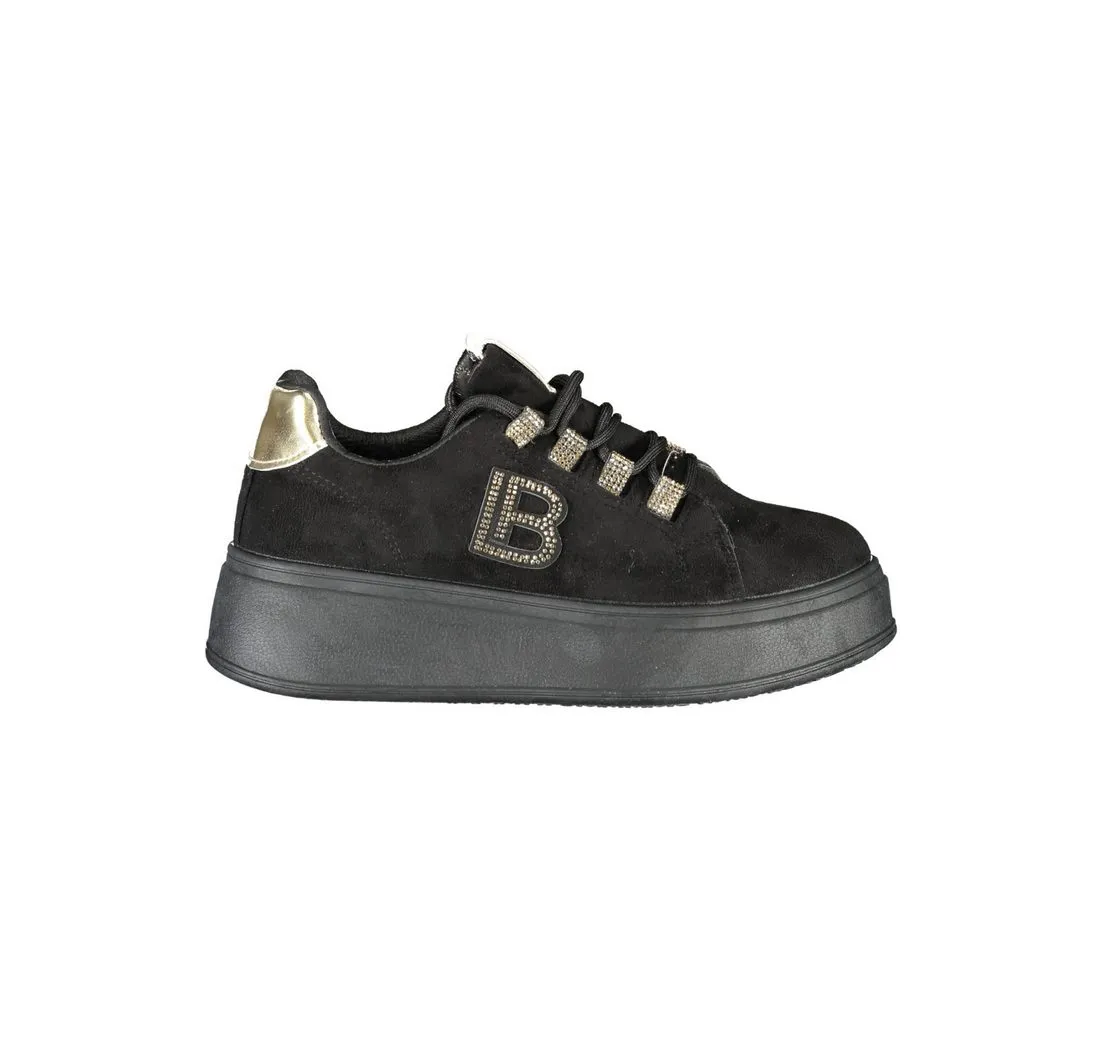 LAURA BIAGIOTTI Sneaker Eleganter Damensneaker Schwarz – Leder mit Strass