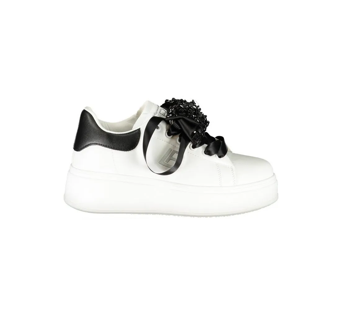 LAURA BIAGIOTTI Sneaker Eleganter Weißer Damensportschuh mit Strass & 4 cm