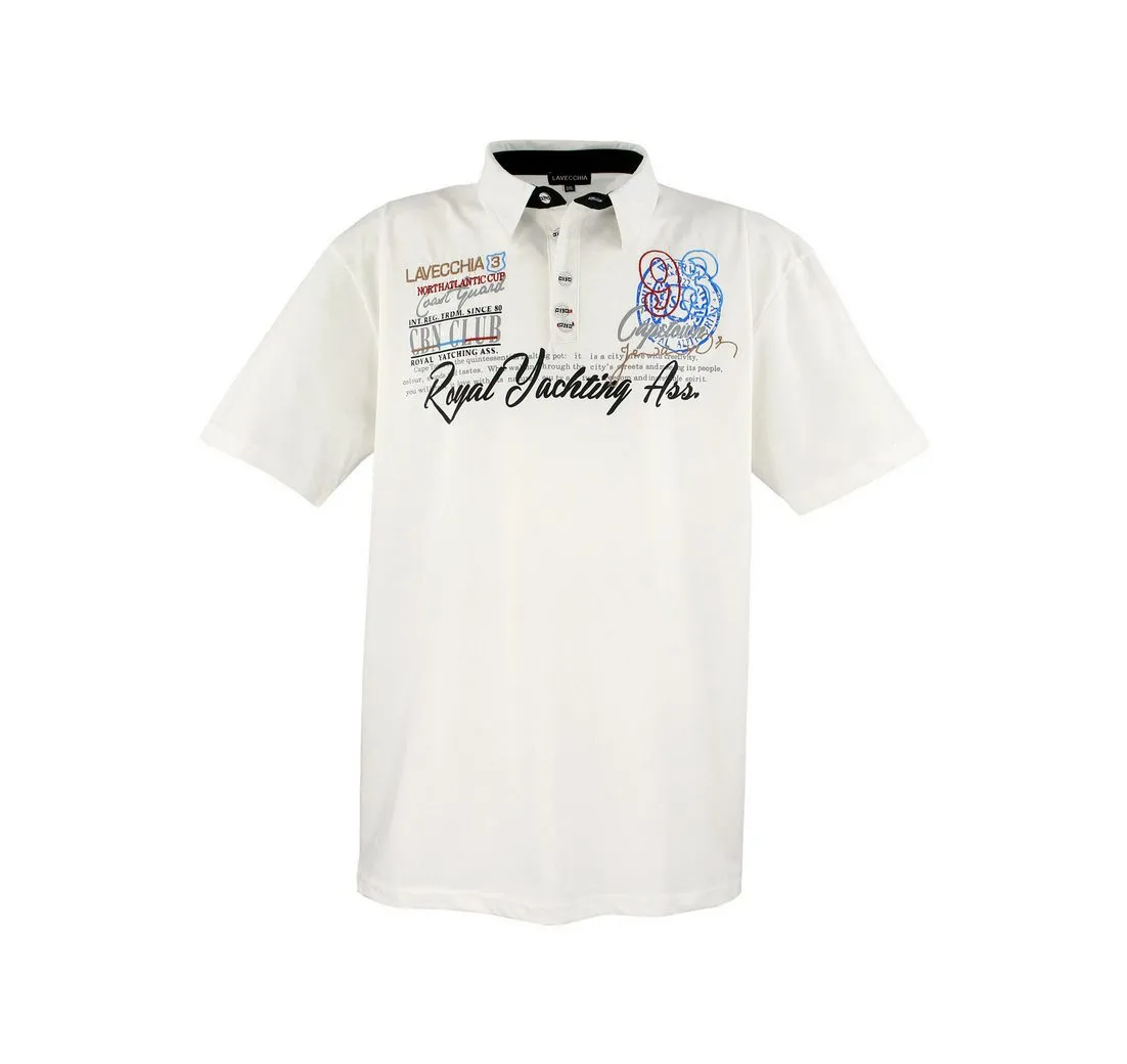 LAVECCHIA Poloshirt Lavecchia Herren Poloshirt LV-4688 (Creme-Weiss, 7XL) Herren Polo Shirt