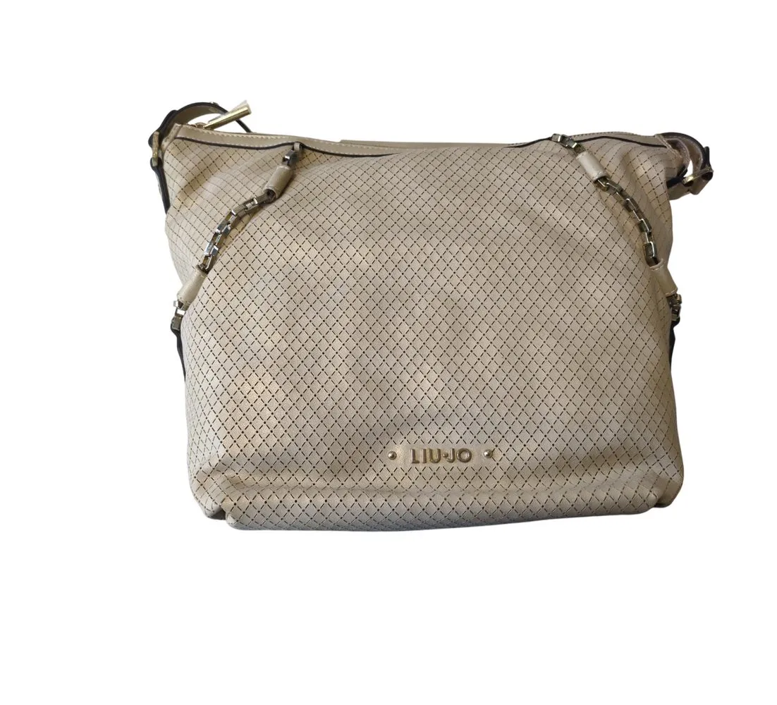 Liu Jo Handtasche Schultertasche Damen Kunstleder Stoff Champagner N15115E0042-33801
