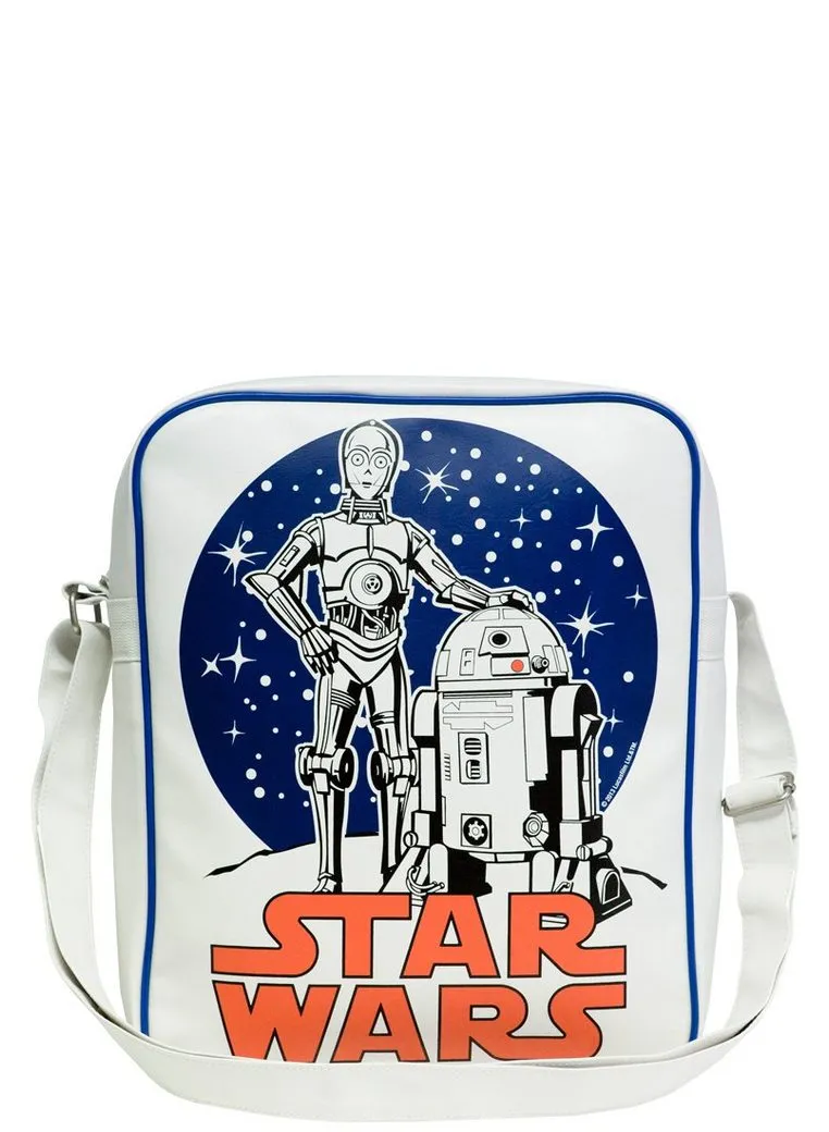 LOGOSHIRT Schultertasche Krieg der Sterne - C-3PO R2-D2, mit C-3PO- und R2-D2-Frontdruck