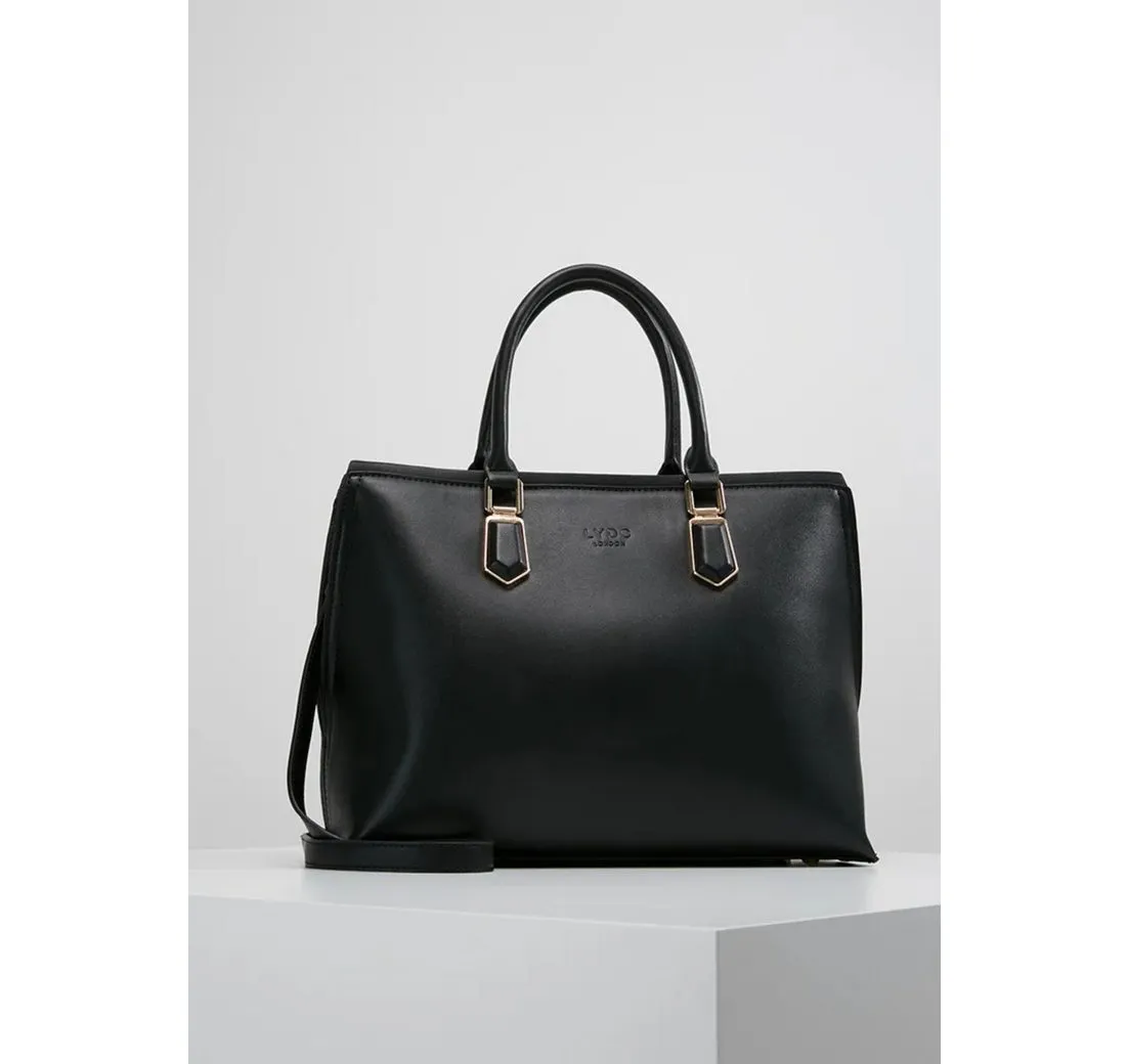LYDC London Abendtasche Schwarze LYDC Handtasche mit goldenen Details - Handbag / Bürotasche, Leicht, stylisch und funktional – unsere Crossbody Tasche