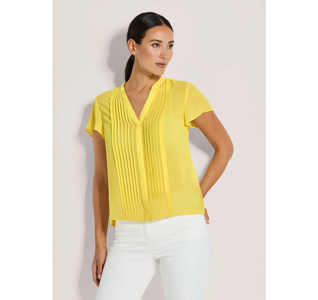 MADELEINE Kurzarmbluse Kurzarm-Bluse mit Biesen