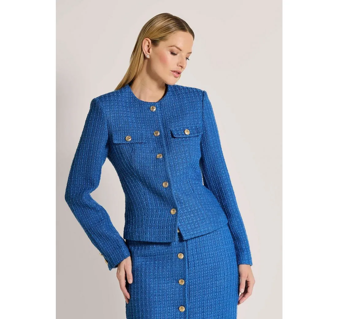 MADELEINE Kurzblazer Couturiger Kurzblazer mit goldfarbenen Knöpfen