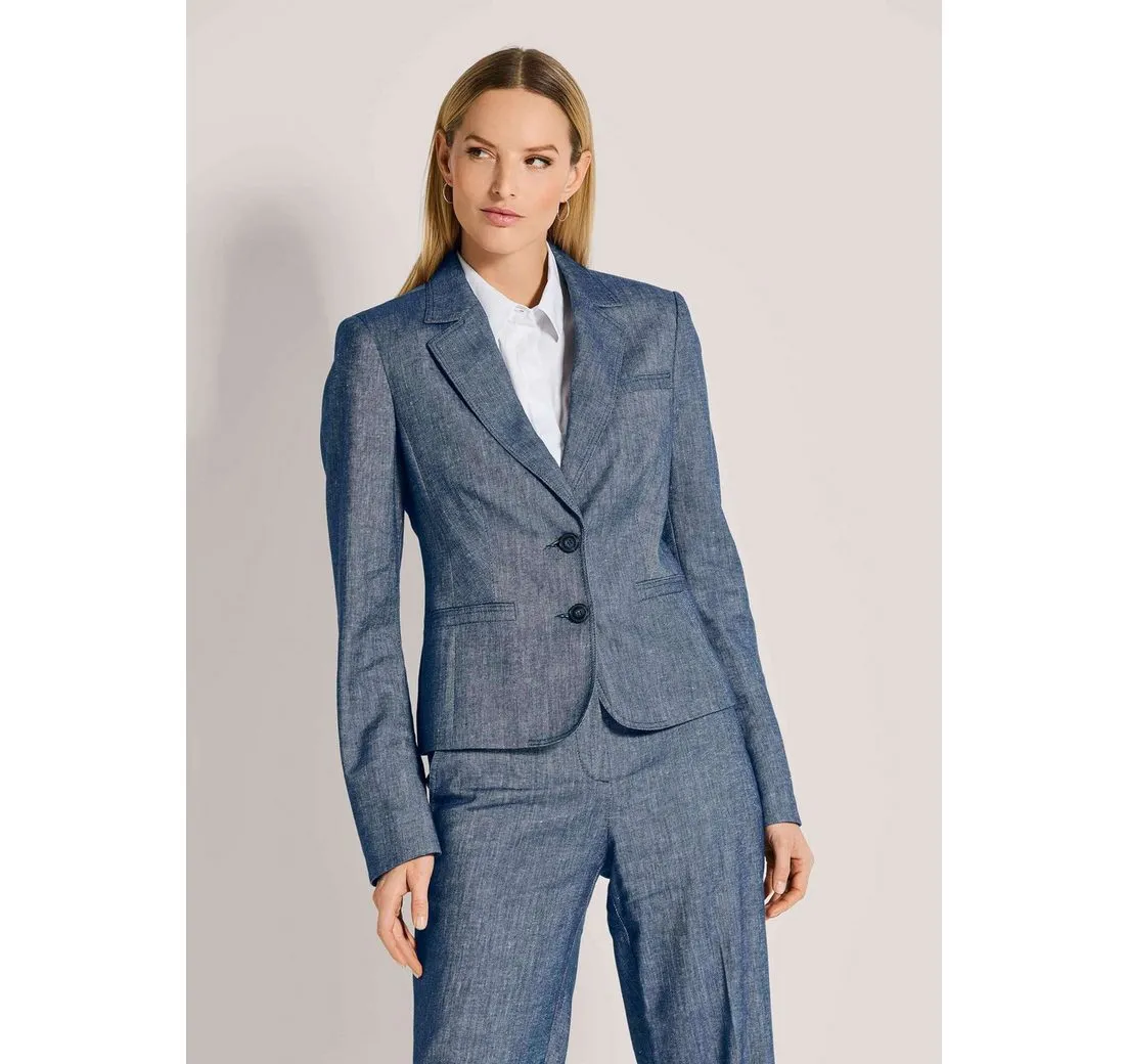 MADELEINE Kurzblazer Eleganter Einreiher mit Reverskragen Reverskragen, Leistentaschen, Knopfleiste