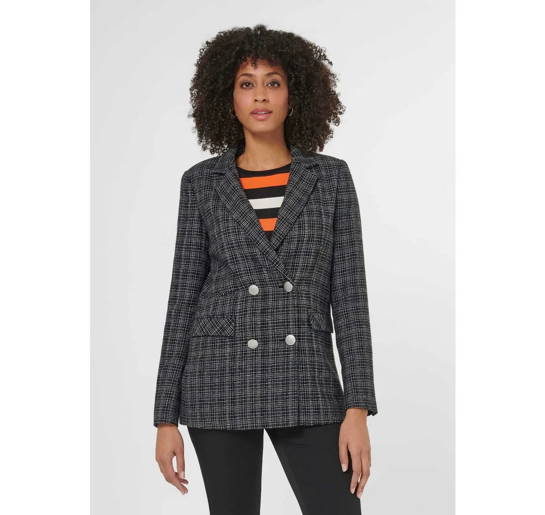 MADELEINE Kurzblazer Klassischer Blazer mit silberfarbenen Knöpfen