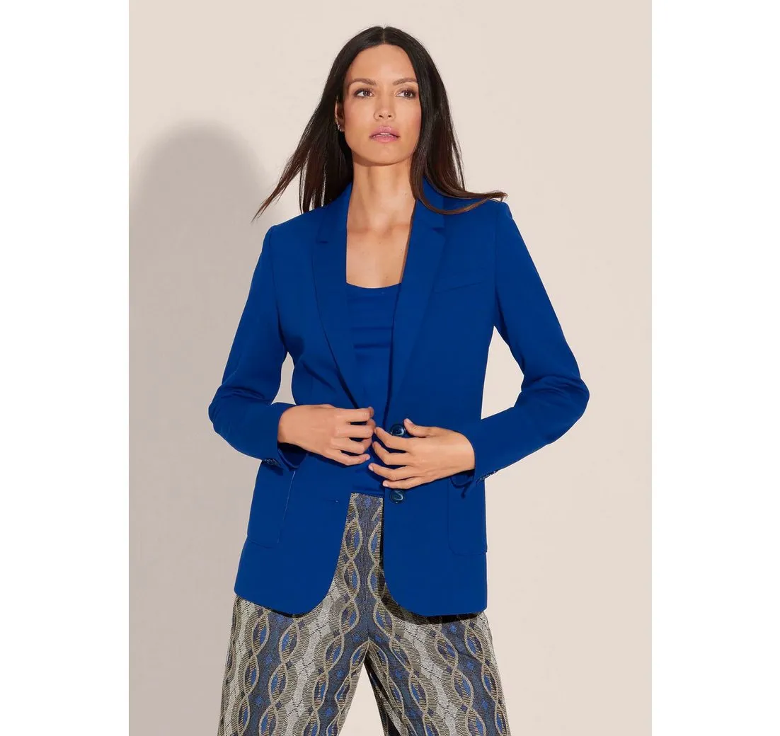 MADELEINE Kurzblazer Langer Jersey-Blazer mit Futter
