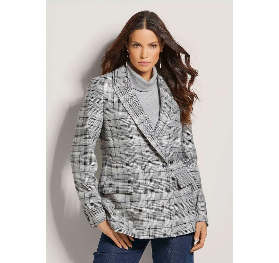 MADELEINE Kurzblazer Langer Karo-Blazer