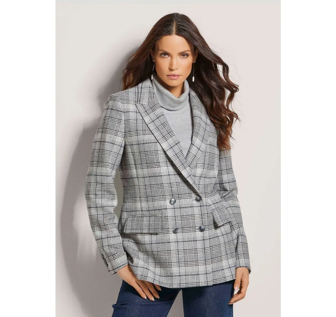 MADELEINE Kurzblazer Langer Karo-Blazer