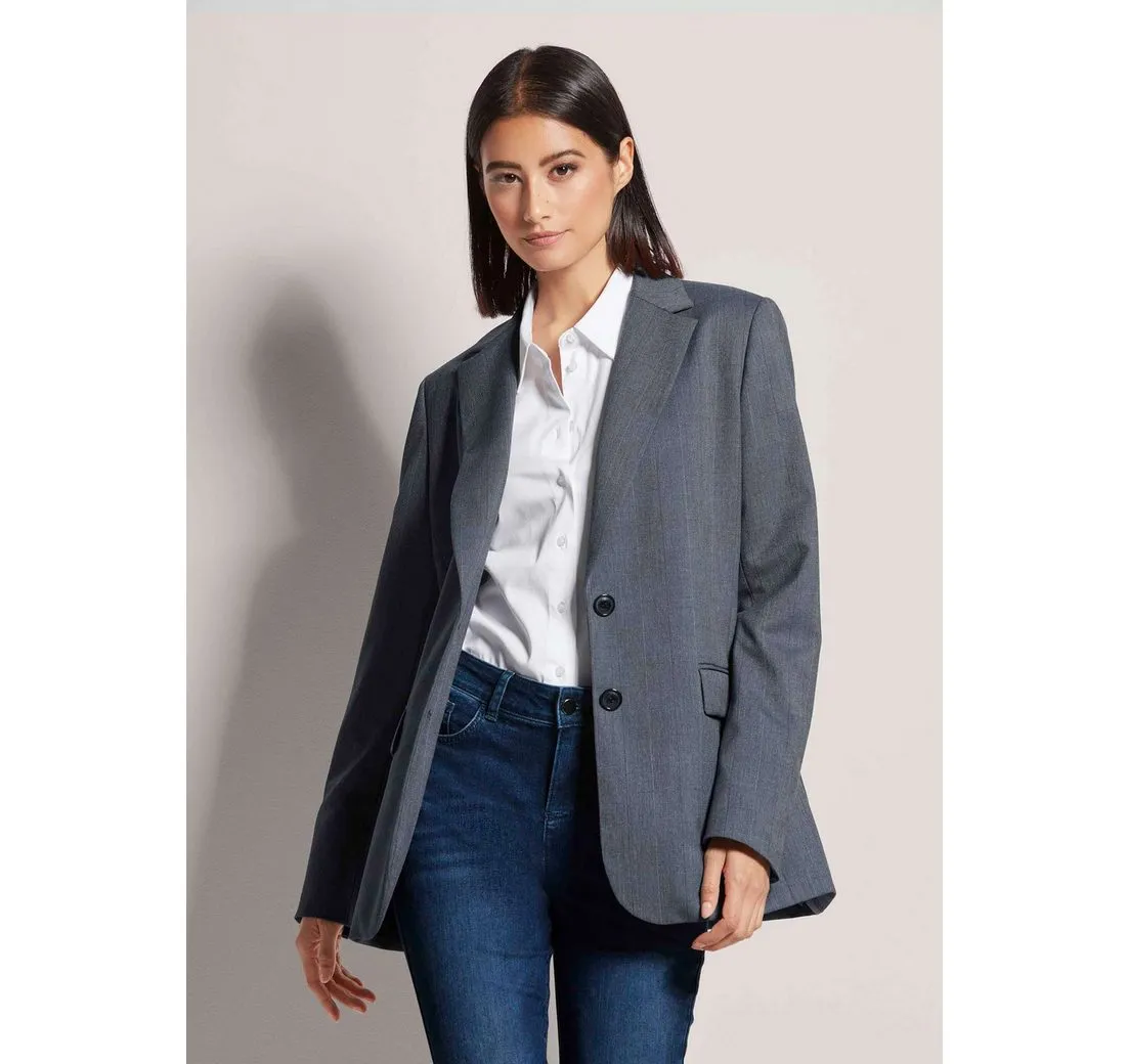 MADELEINE Kurzblazer Legerer Longblazer mit dezentem Karomuster