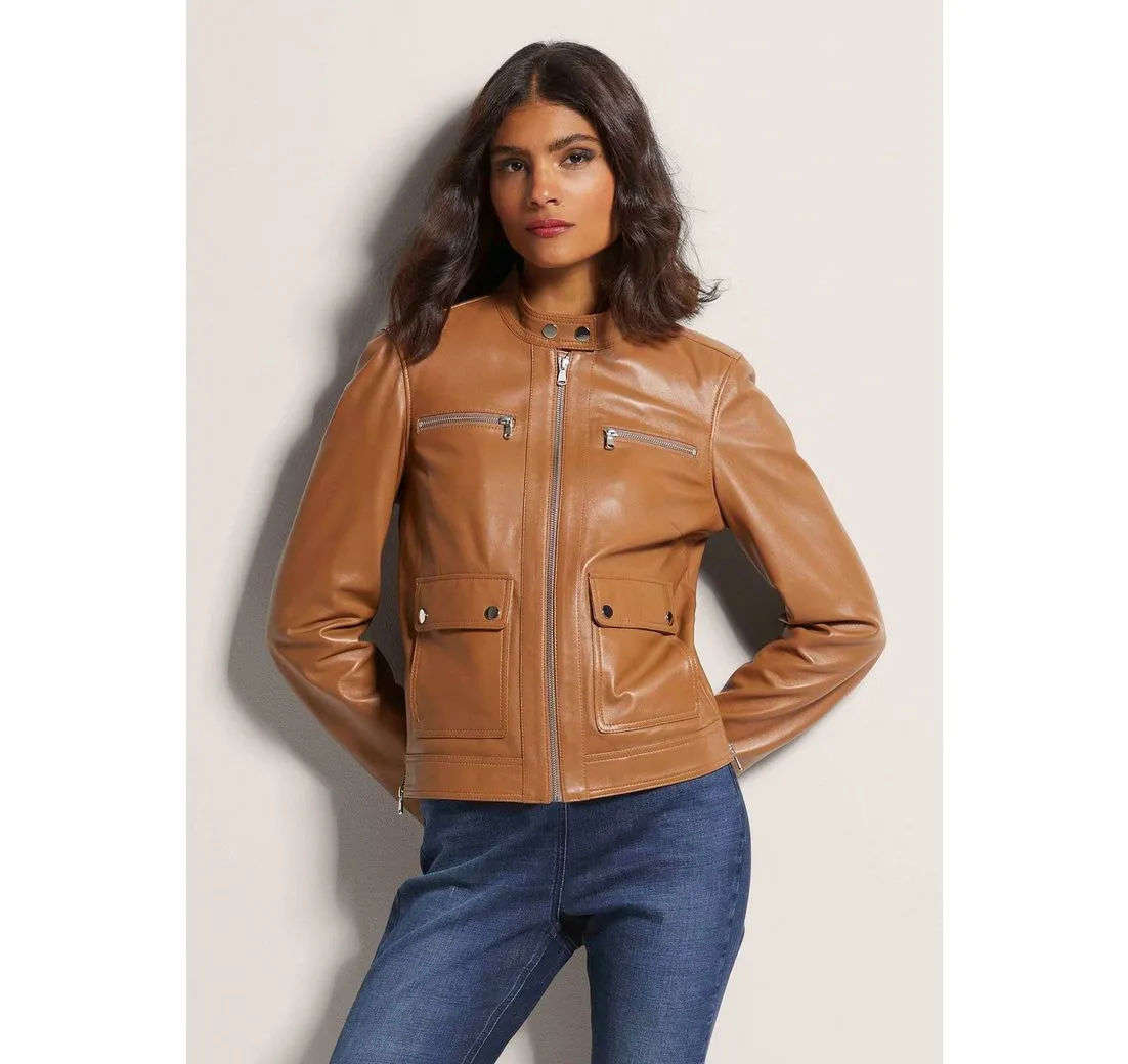 MADELEINE Lederjacke Biker-Jacke aus Lammnappa