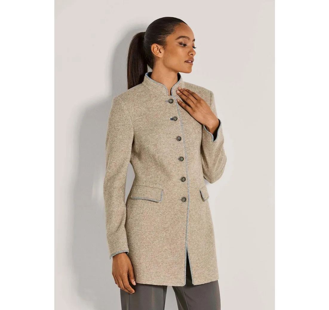 MADELEINE Longblazer Eleganter Mantel in moderner Long-Form Schlanker Schnitt mit Stehkragen und Knopfleiste, Langarm