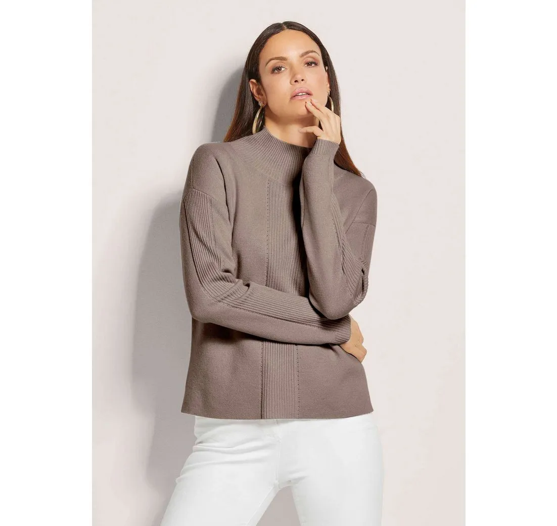MADELEINE Strickpullover Kurzer Stehkragen-Pullover mit Good Cashmere
