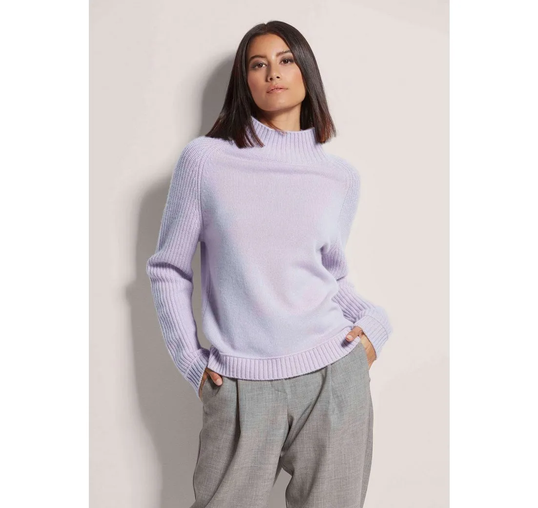 MADELEINE Strickpullover Kurzer Stehkragen-Pullover mit Kaschmir