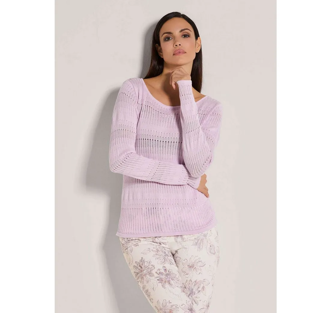 MADELEINE Strickpullover Rundhals-Pullover im Muster-Mix