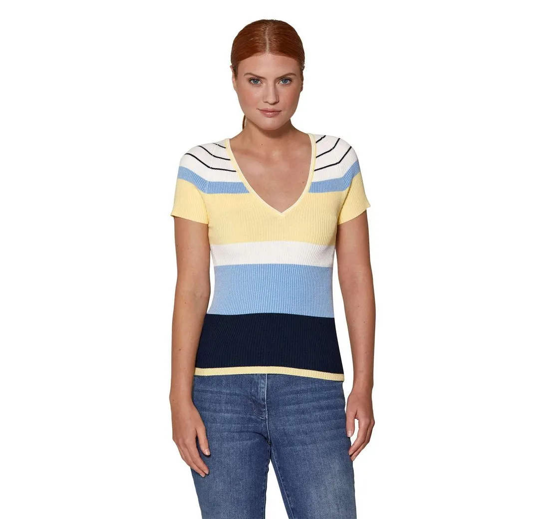 MADELEINE Strickpullover Streifen-Pullover aus softem Viskose-Mix
