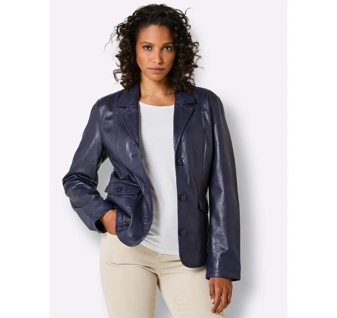 MAINPOL Blusenblazer Lederblazer