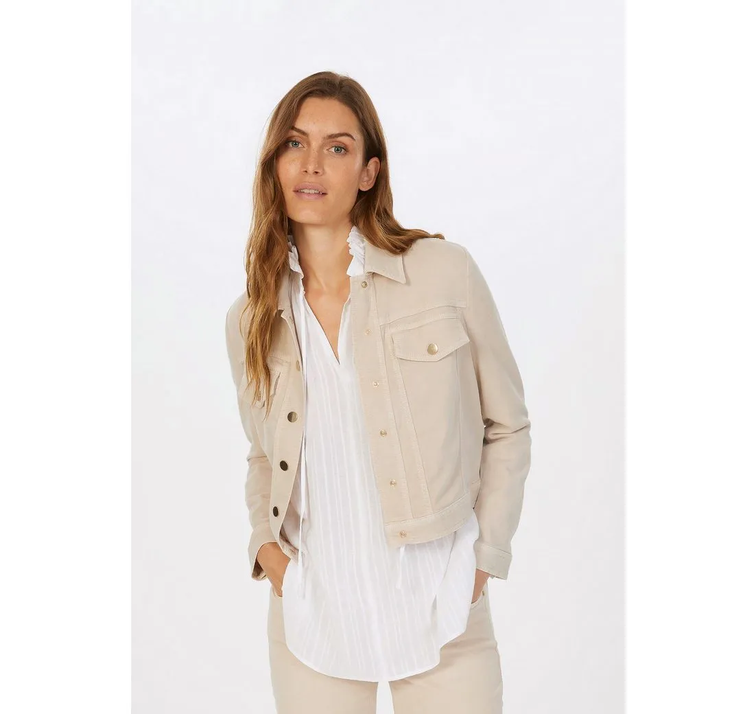 MARC AUREL Jeansjacke aus Baumwolle mit Leinenstruktur