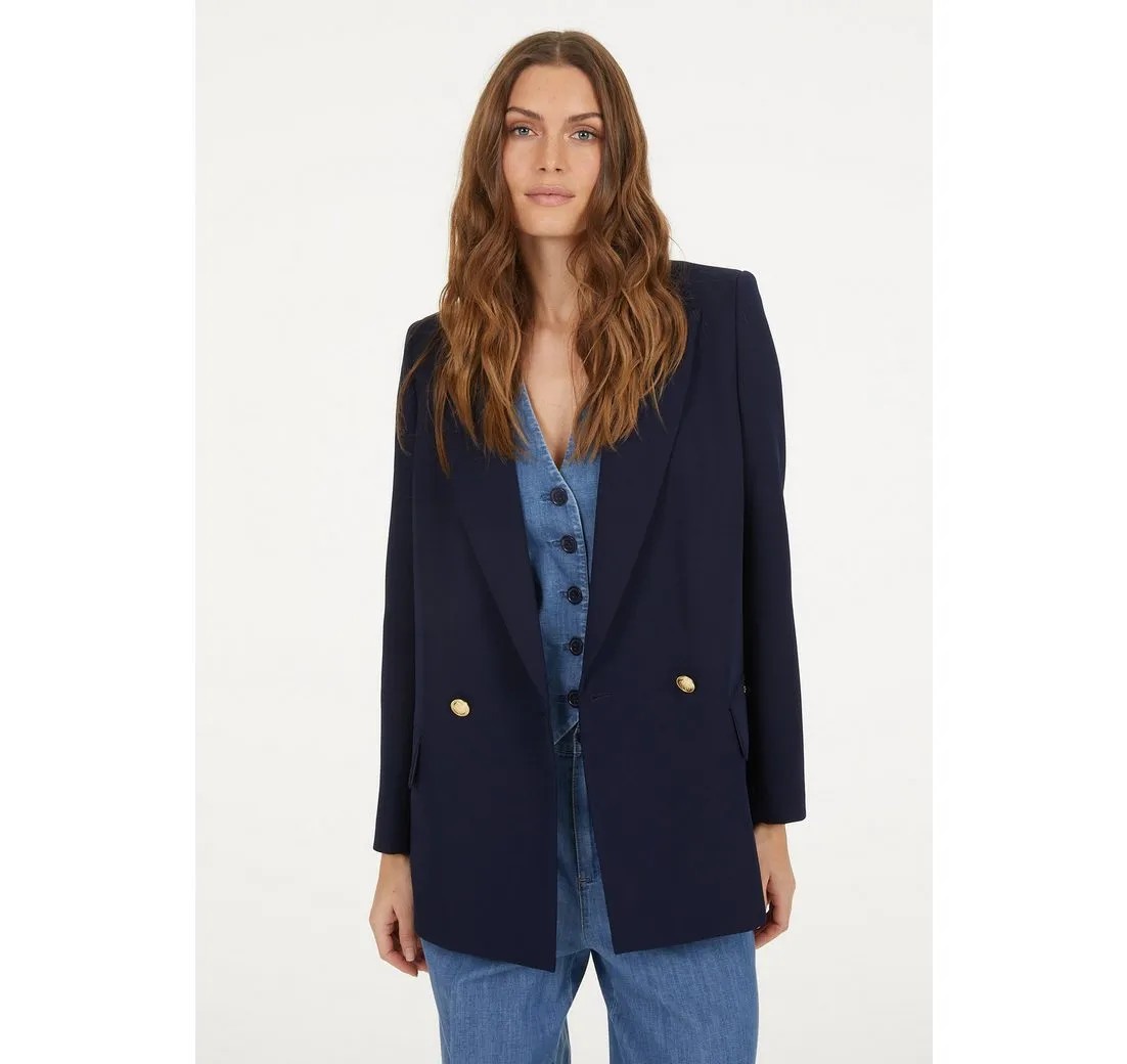 MARC AUREL Longblazer aus elatischem Twill