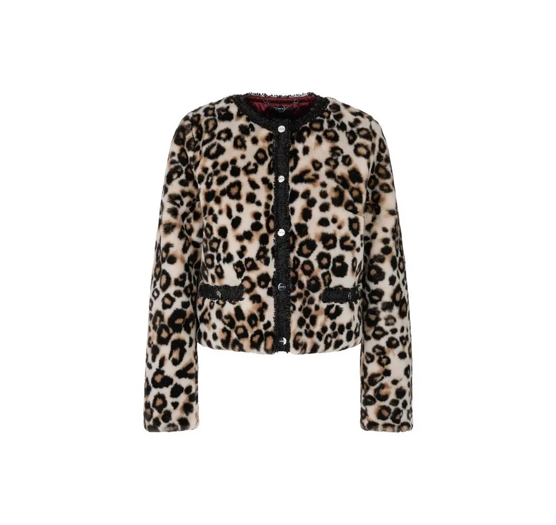 MARC CAIN Blouson Kurze Leo-Print Jacke