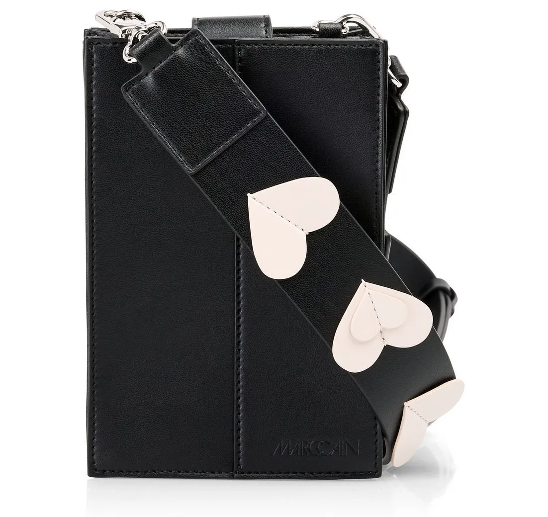 Marc Cain Mini Bag "Heartbreaker", Handytasche, Geldbörse, Crossbody Bag mit abnehmbarem Umhängeriemen
