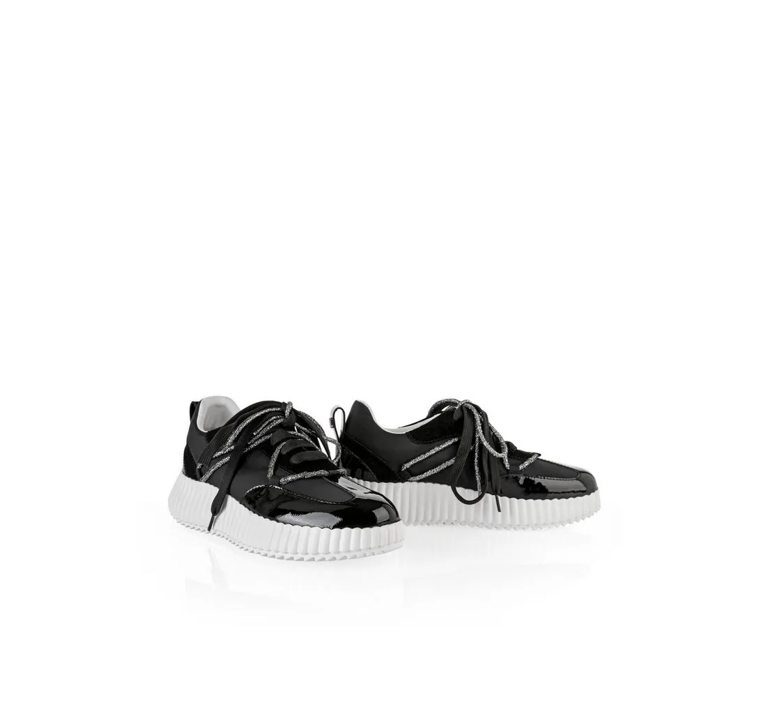 MARC CAIN Sports Leo Hike Sneaker Schnürschuh, Plateauschuh mit Lederfutter
