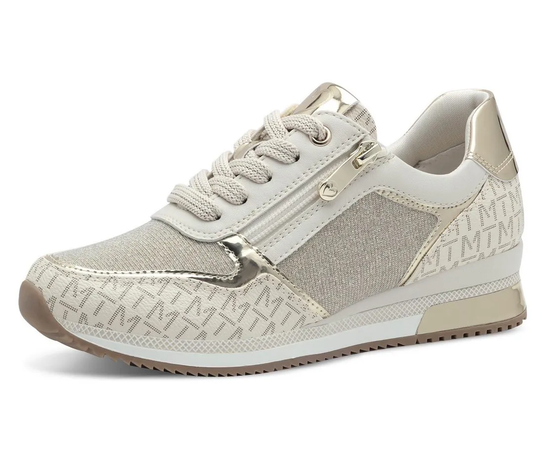 MARCO TOZZI Keilsneaker, Freizeitschuh, Halbschuh, Schnürschuh mit Logoprint
