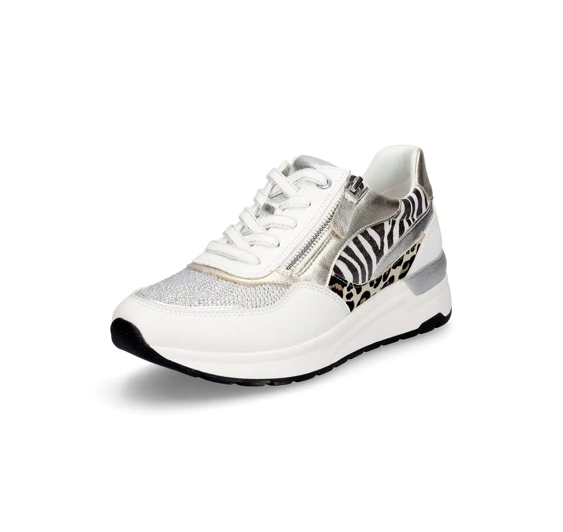 MARCO TOZZI Marco Tozzi Damen Sneaker weiß Animal Print Sneaker