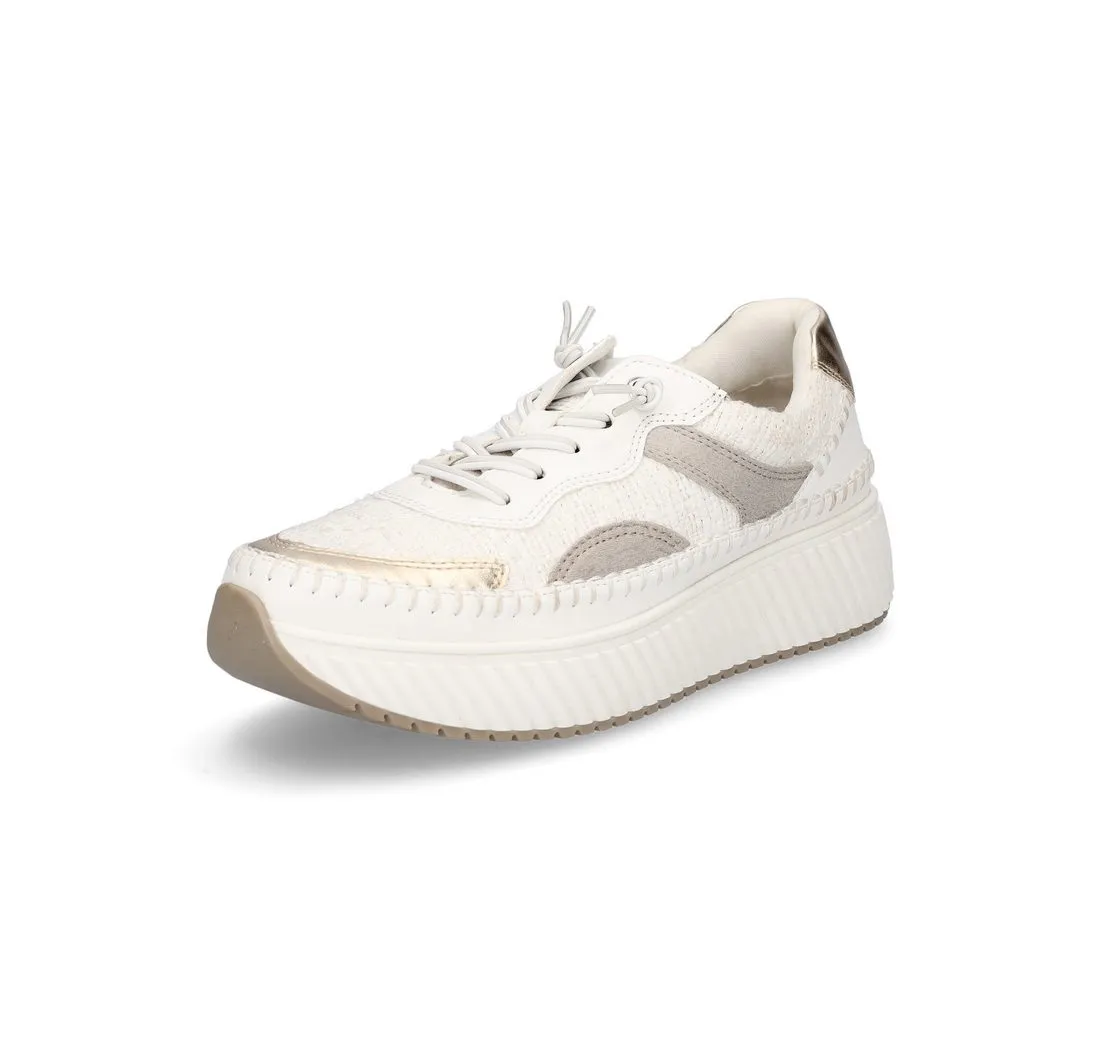 MARCO TOZZI Marco Tozzi Damen Sneaker weiß gold Sneaker