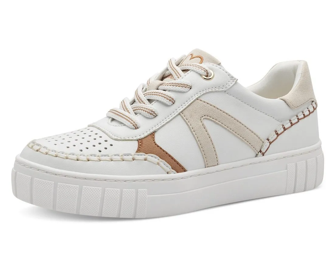MARCO TOZZI Plateausneaker, Freizeitschuh, Halbschuh, Schnürschuh mit unterlegtem Lochmuster
