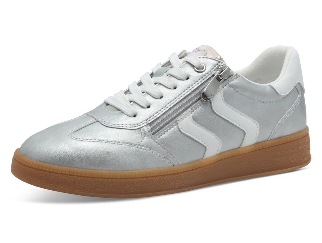 MARCO TOZZI Plateausneaker, Freizeitschuh, Halbschuh, Schnürschuh mit Kontrastbesatz