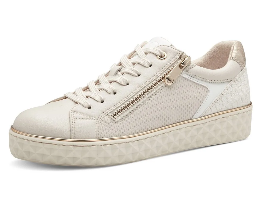 MARCO TOZZI Plateausneaker, Freizeitschuh, Halbschuh, Schnürschuh mit seitlichem Reißverschluss