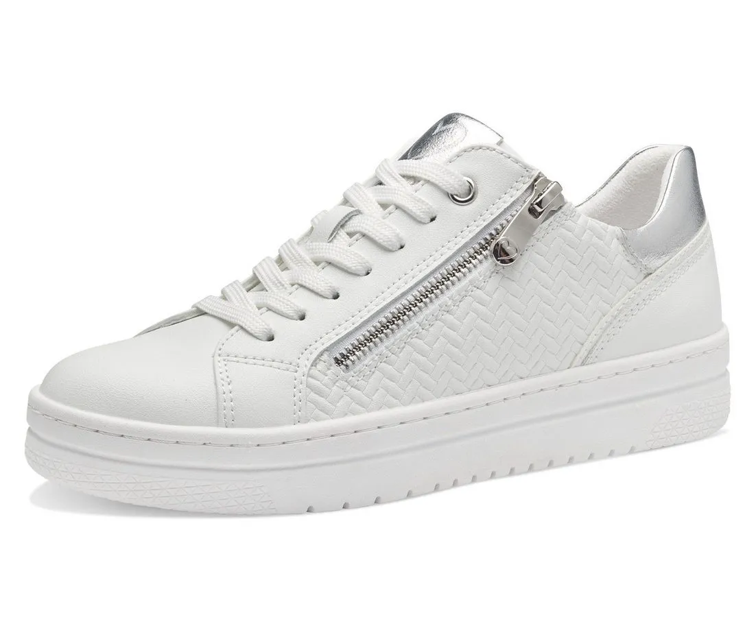 MARCO TOZZI Plateausneaker, Freizeitschuh, Halbschuh, Schnürschuh mit Prägung
