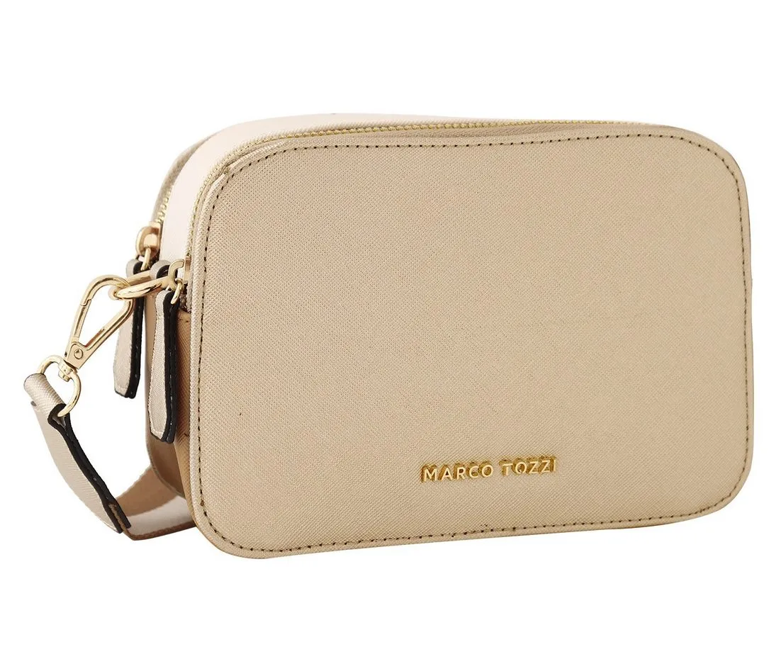 MARCO TOZZI Umhängetasche, Damen Henkeltasche, Schultertasche mit zwei Reißverschlussfächer