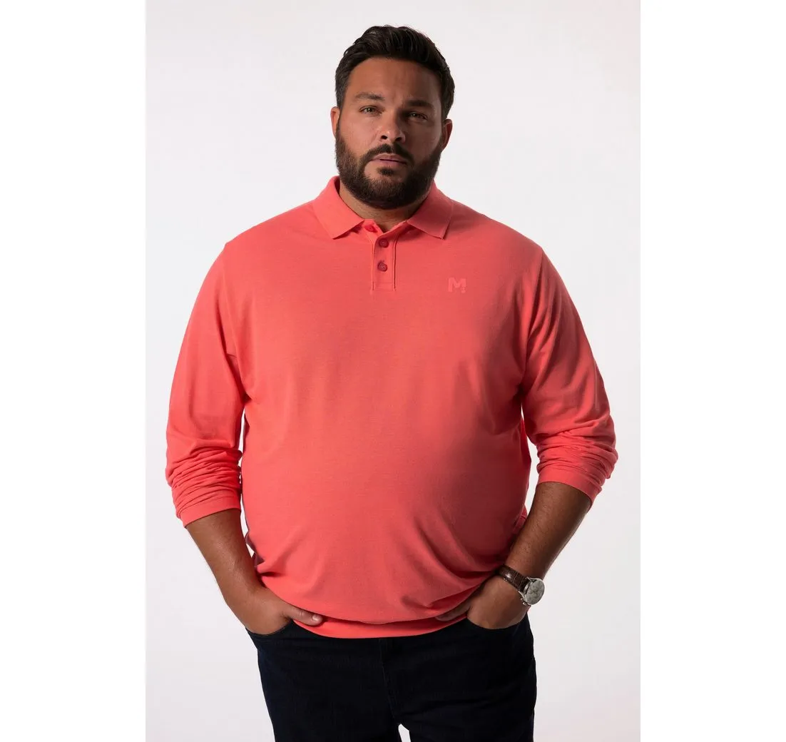 MEN PLUS Poloshirt Men+ Poloshirt Bauchfit Basic Piqué Langarm