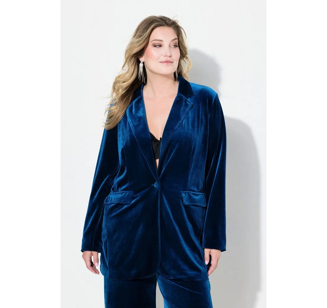 MIAMODA Blusenblazer Samtblazer Straight Fit Reverskragen