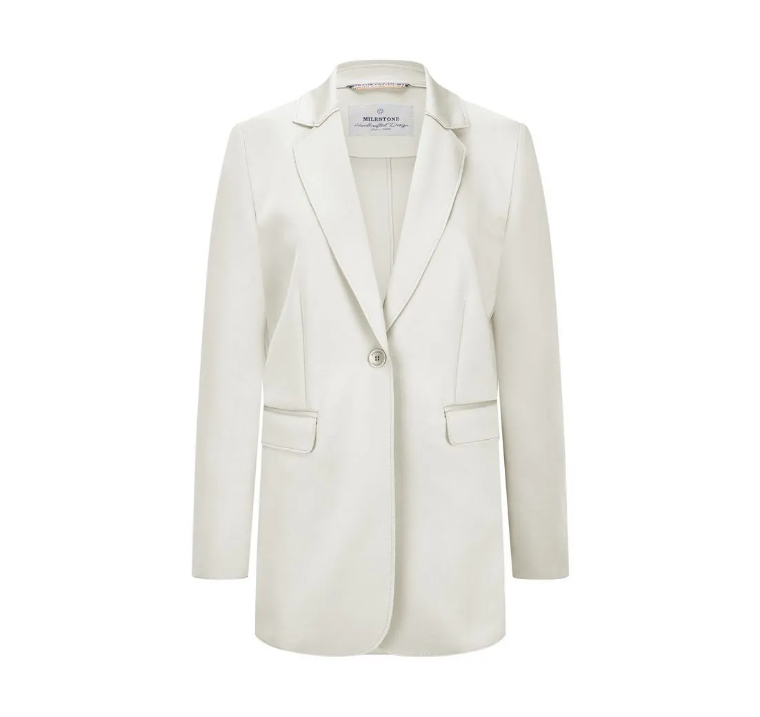 MILESTONE Jerseyblazer MSMelly Damen Jacke Blazer mit Milestone Perlen-Armband