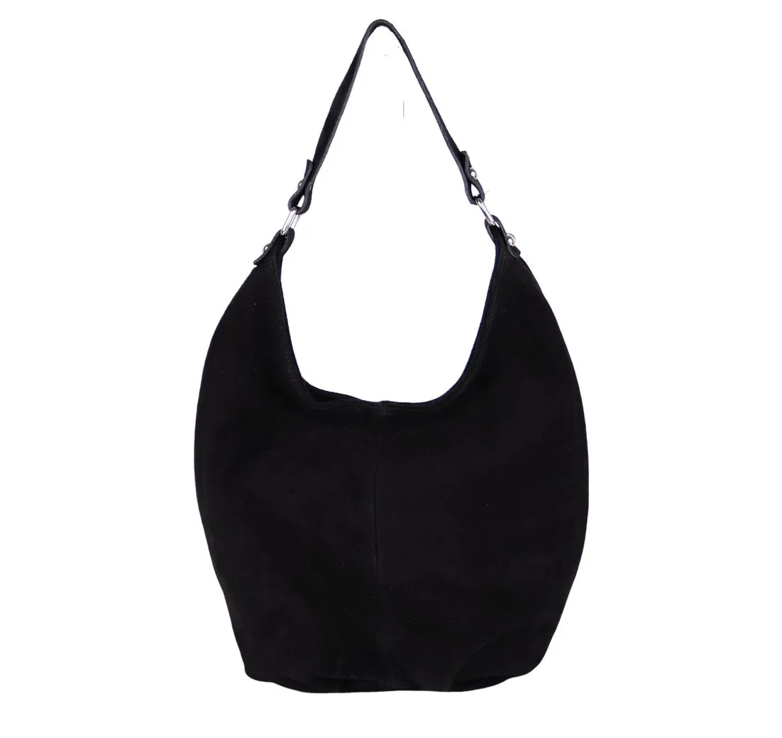 MIRROSI Beuteltasche aus Echtleder, Wildleder Made in Italy, Shopper Tasche, Tragetasche (33x41x14cm) mit viel Stauraum