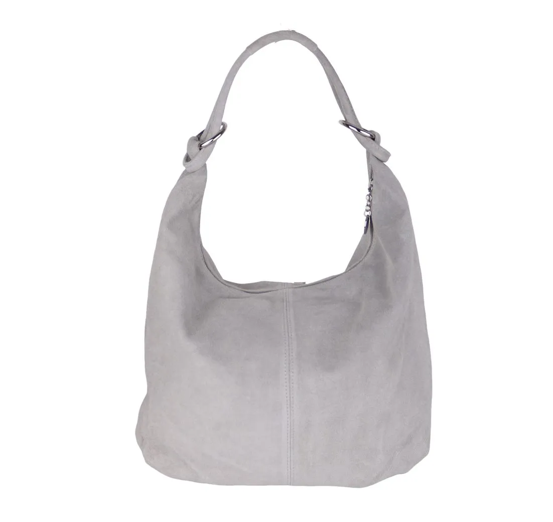 MIRROSI Beuteltasche aus Echtleder, Wildleder Made in Italy, Shopper Tasche, Tragetasche (33x32x10cm) mit viel Stauraum