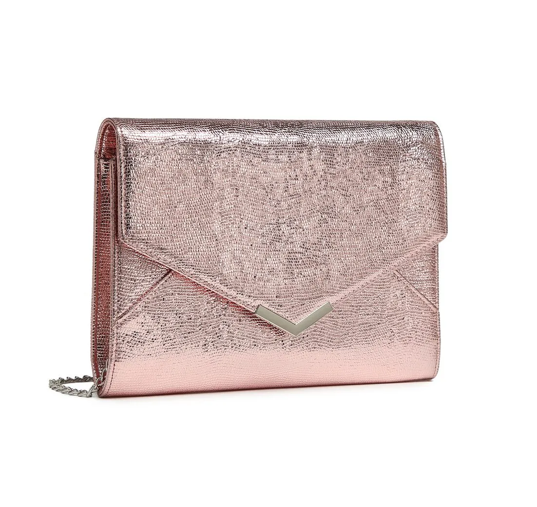 Miss Lulu Abendtasche Damen Clutch mit Eidechsenmuster – Hochzeit & Party, Schultertasche