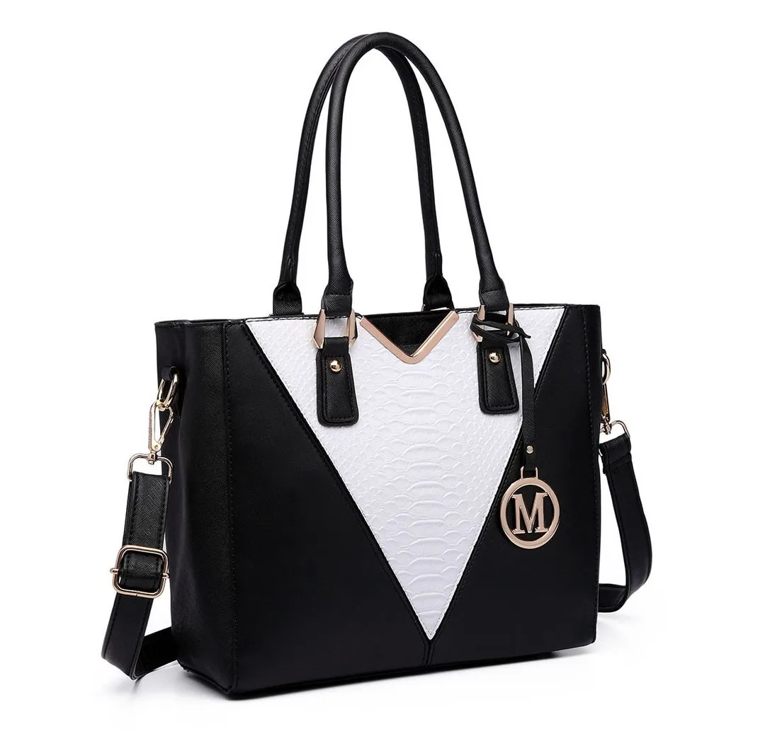 Miss Lulu Handtasche Handtasche Damen V-förmig – Große Schultertasche für Büro & Arbeit
