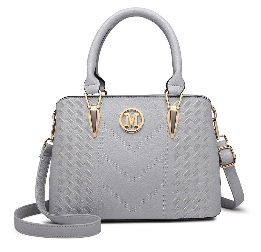 Miss Lulu Handtasche Mittelgroße Damen Henkeltasche, Lychee Muster, Strickprozess, Elegant (1-tlg)